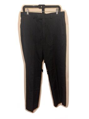 Perry Ellis Portfolio Men's Black Pinstripe Dress Pants